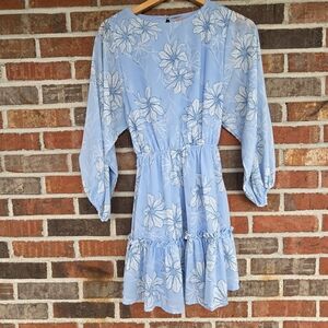 Flying Tomato Light Blue Floral Long Sleeve Dress Size XS